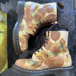 New Dr Martens Van Gogh sunflowers docs boots